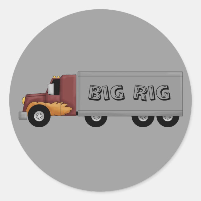 Big Rig 18 Wheeler Semi Truck Fun Stickers (Front)