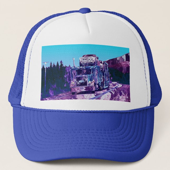 Big Rig Car Transporter Driving Trucker Hat Series (Front)