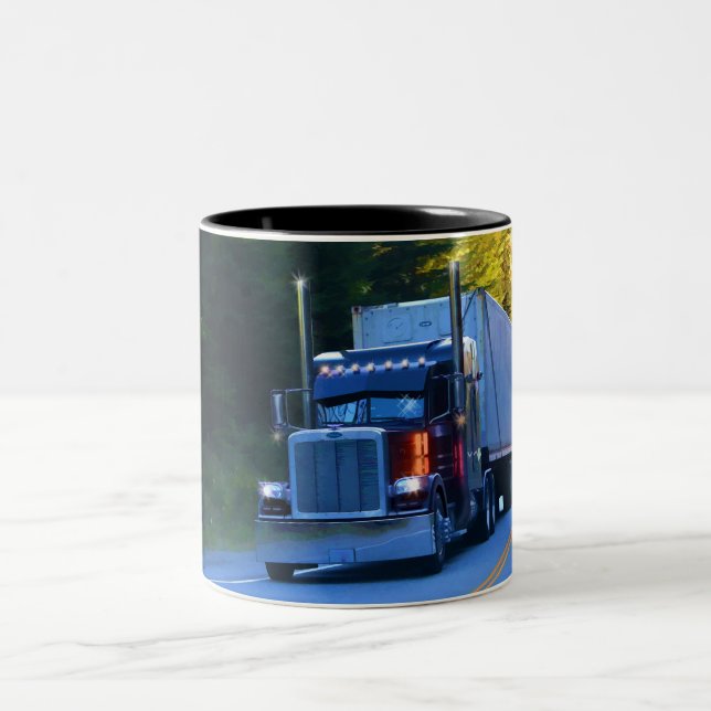 Big Rig Cargo Truck Coffee Mug (Center)