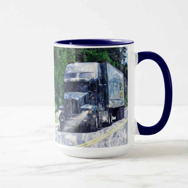 Big Rig Cargo Truck Drinking Mug (Right)