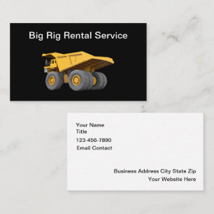 Big Rig Construction Rental Service Business Card