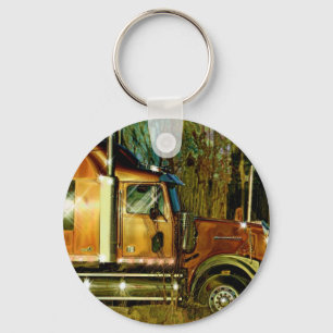 BIG RIG COPPER FREIGHT TRUCK Art Keychain