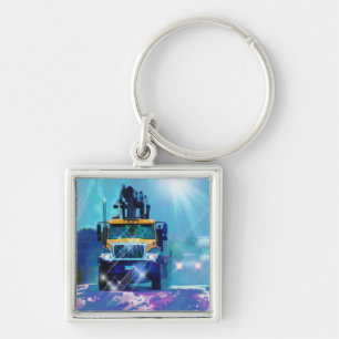 BIG RIG FREIGHT TRUCK LOVERS Art Keychain