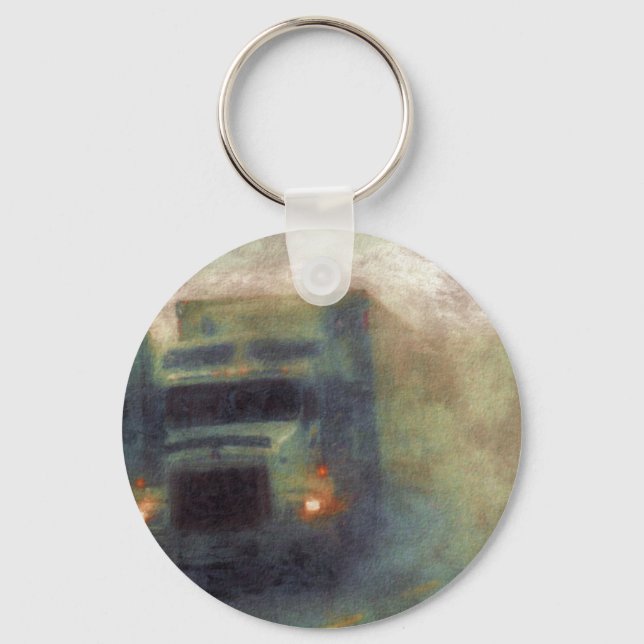 BIG RIG FREIGHT TRUCK LOVERS Art Keychain (Front)