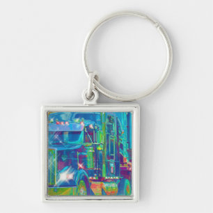 BIG RIG FREIGHT TRUCK LOVERS Art Keychain