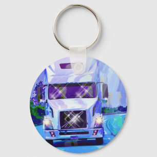 BIG RIG FREIGHT TRUCK LOVERS Art Keychain