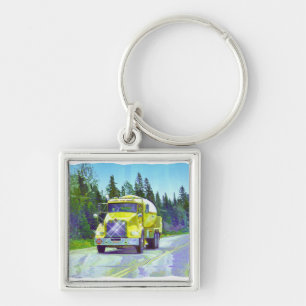 BIG RIG FREIGHT TRUCK LOVERS Art Keychain