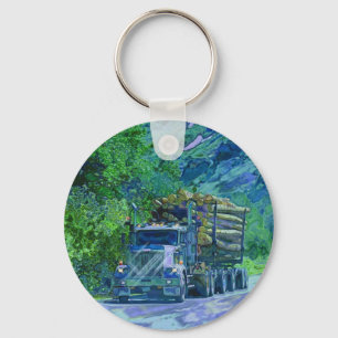 BIG RIG FREIGHT TRUCK LOVERS Art Keychain