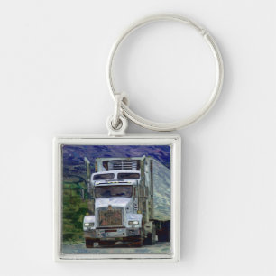 BIG RIG FREIGHT TRUCK LOVERS Art Keychain