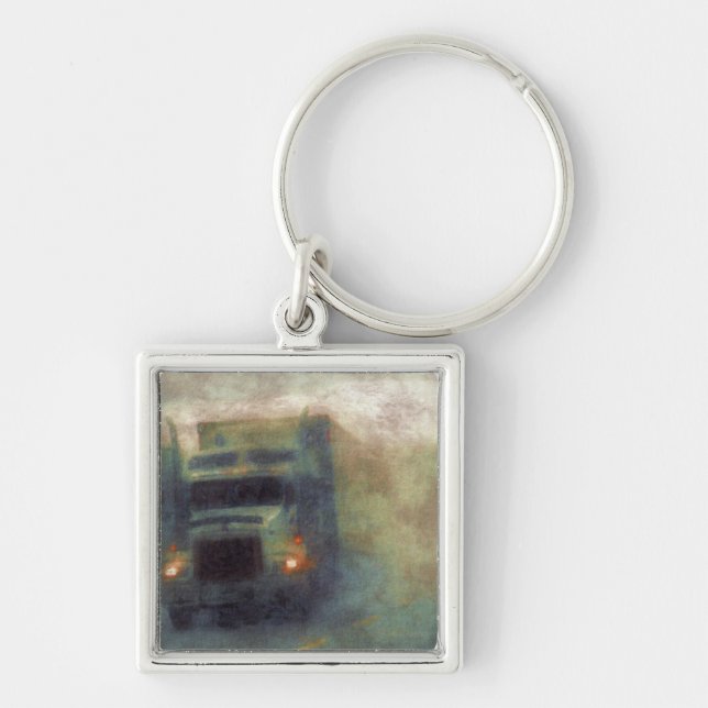 BIG RIG FREIGHT TRUCK LOVERS Art Keychain (Front)