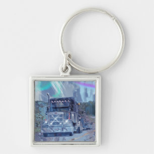 BIG RIG FREIGHT TRUCK LOVERS Art Keychain