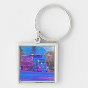 BIG RIG FREIGHT TRUCK LOVERS Art Keychain
