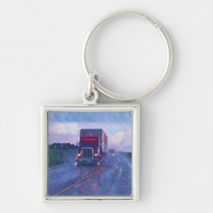 BIG RIG FREIGHT TRUCK LOVERS Art Keychain