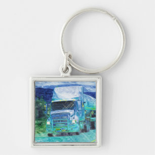 BIG RIG FREIGHT TRUCK LOVERS Art Keychain