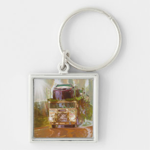 BIG RIG FREIGHT TRUCK LOVERS Art Keychain