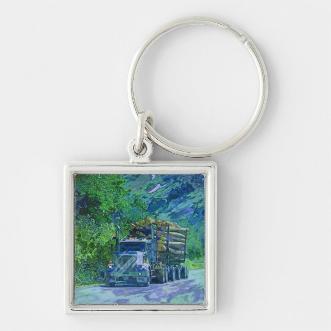 BIG RIG FREIGHT TRUCK LOVERS Art Keychain (Front)