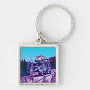BIG RIG FREIGHT TRUCK LOVERS Art Keychain