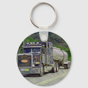 BIG RIG FREIGHT TRUCK LOVERS Art Keychain
