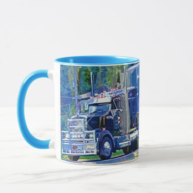 Big Rig, Heavy Transport Vehicle, Truck Mug (Left)