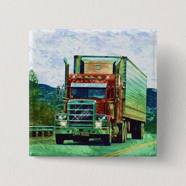 BIG RIG LORRIES & TRUCKS for Truck-lovers Button (Front)