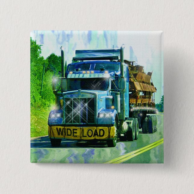 BIG RIG LORRIES & TRUCKS for Truck-lovers Button (Front)