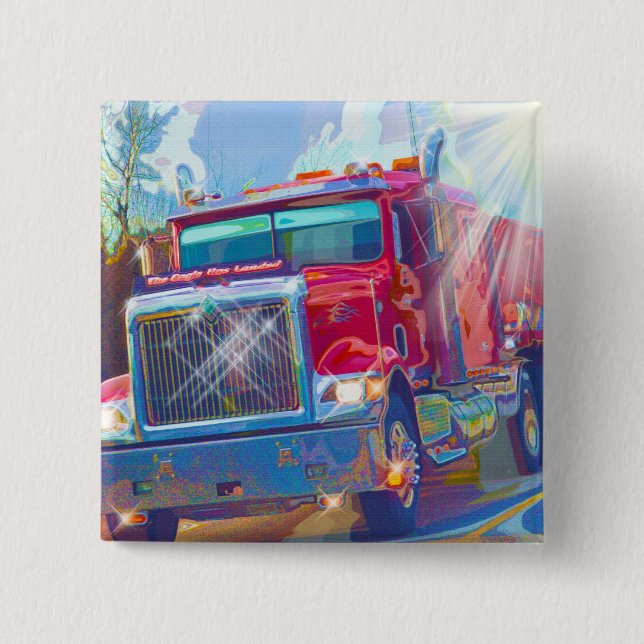 BIG RIG LORRIES & TRUCKS for Truck-lovers Button (Front)