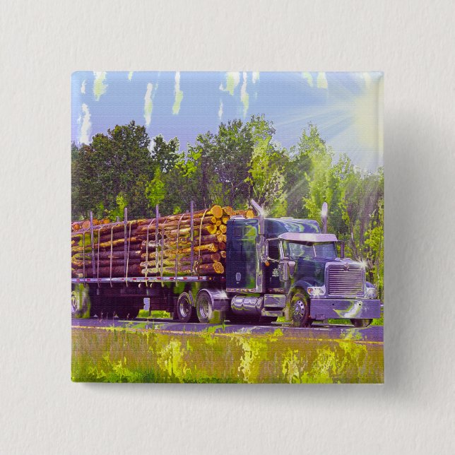 BIG RIG LORRIES & TRUCKS for Truck-lovers Button (Front)