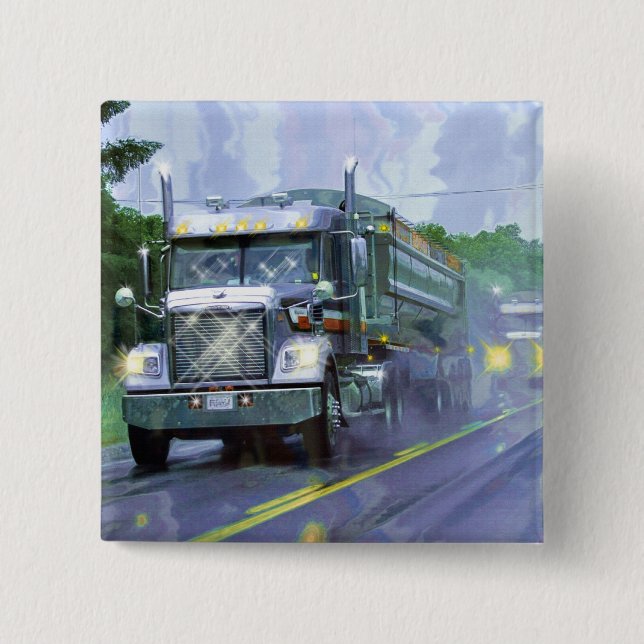 BIG RIG LORRIES & TRUCKS for Truck-lovers Button (Front)