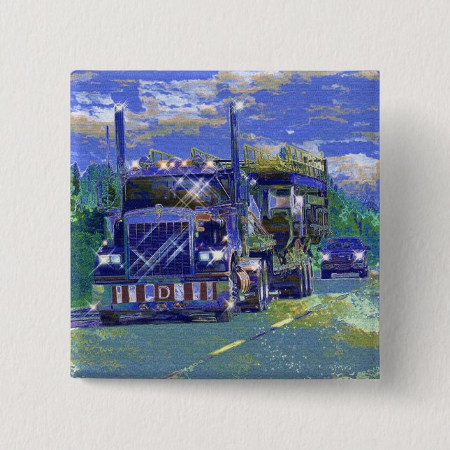 BIG RIG LORRIES & TRUCKS for Truck-lovers Button (Front)