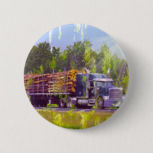 BIG RIG LORRIES & TRUCKS for Truck-lovers Button (Front)
