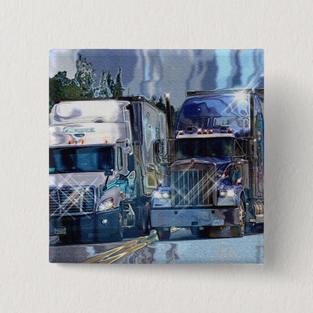 BIG RIG LORRIES & TRUCKS for Truck-lovers Pinback Button (Front)