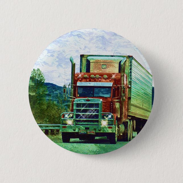 BIG RIG LORRIES & TRUCKS for Truck-lovers Pinback Button (Front)