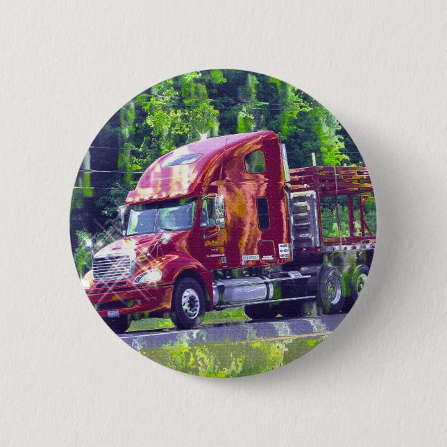 BIG RIG LORRIES & TRUCKS for Truck-lovers Pinback Button (Front)
