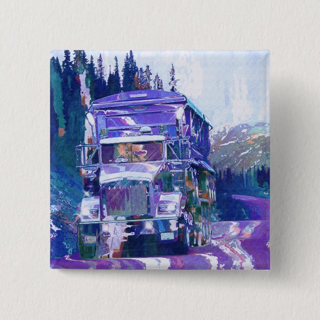 BIG RIG LORRIES & TRUCKS for Truck-lovers Pinback Button (Front)