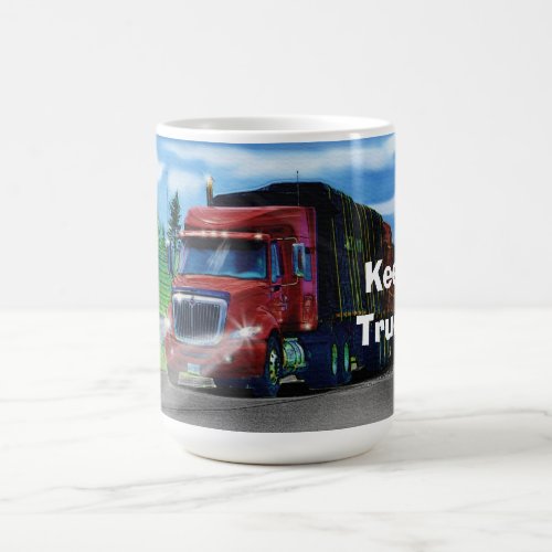 Big Rig Red Cargo Truck for Kids and Truckers Coffee Mug