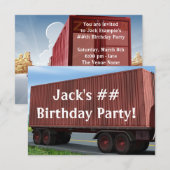 Big Rig Semi Truck Birthday Party Invitations | Zazzle
