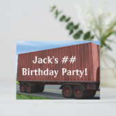 Big Rig Semi Truck Birthday Party Invitations | Zazzle