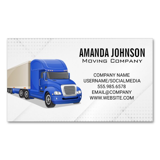 Big Rig | Transports Business Card Magnet (Front)