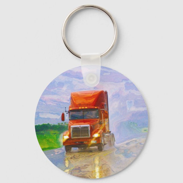 Big Rig Truck Drivers Truckin' Key-Chains Keychain (Front)