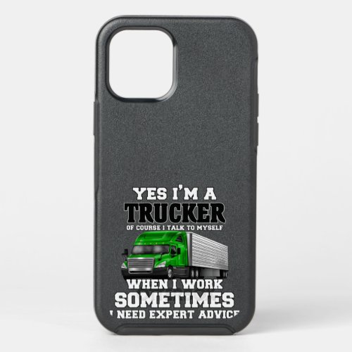 Big Rig Trucker Yes Im A Trucker Expert Advice Tr OtterBox Symmetry iPhone 12 Pro Case