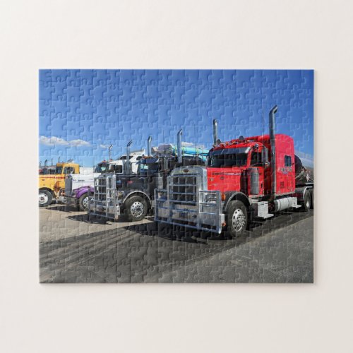 Big Rig Trucks At USA Truck Stop Jigsaw Puzzle
