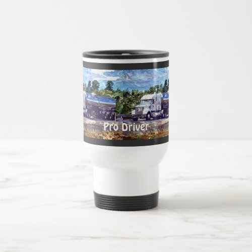 Big Rig White Cargo Truck for Lorry_drivers  Kids Travel Mug