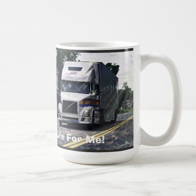 Big Rig White Freight Lorry for Truckers & Kids Coffee Mug (Right)