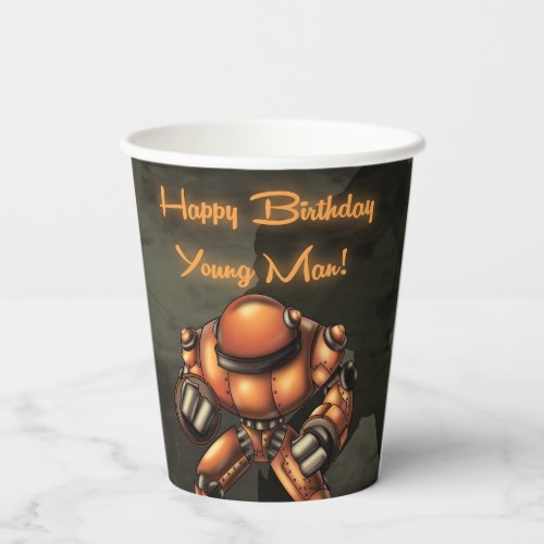 Big Robot Birthday Paper Cups
