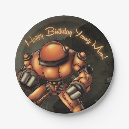 Big Robot Birthday Paper Plates