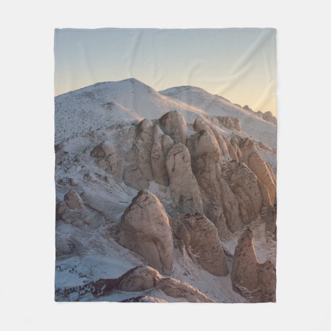 BIG ROCK FORMATIONS COVERED WITH SNOW FLEECE BLANKET (Front)