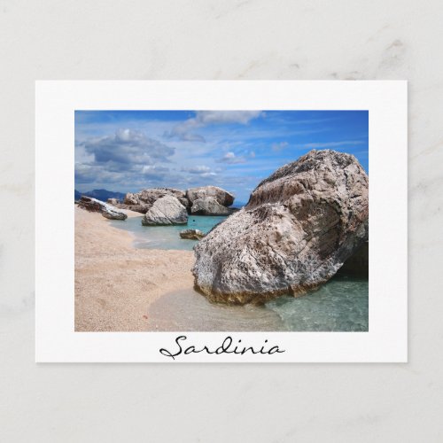 Big rocks at Cala Mariolu beach in Sardinia Postcard