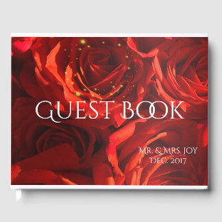 Big Romantic Red Roses Custom Guest Book
