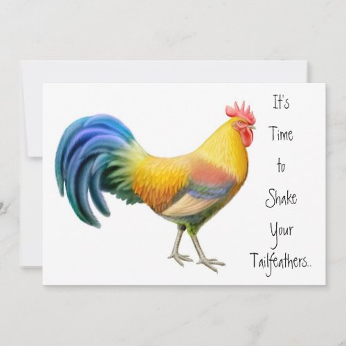 Big Rooster Party Invitation