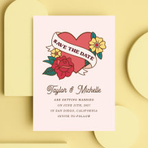Big Rose Tattoo Art Invitation
